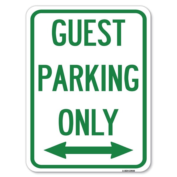 Signmission Guest Parking W/ Bidirectional Arrow Heavy-Gauge Alum Rust Proof Parking, 18" x 24", A-1824-23930 A-1824-23930 - main